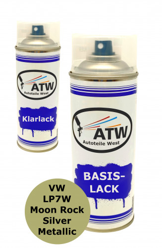 Autolack für VW LP7W Moon Rock Silver Metallic +400ml Klarlack Set